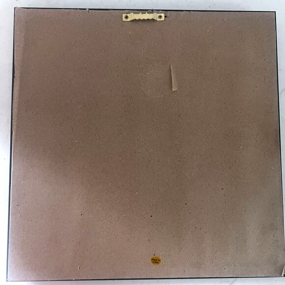 Blue yellow Floral Wall Art Matted & Framed With Golden Wooden Frame 10" X 10" - Picture 4 of 5